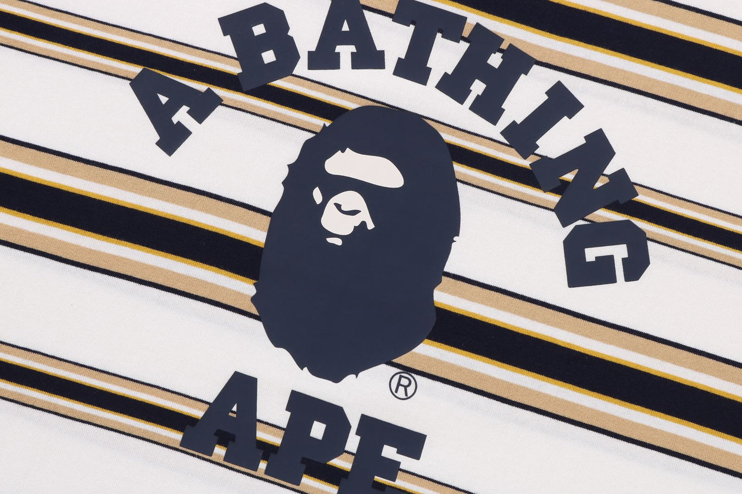 BAPE 大學條紋短袖T恤