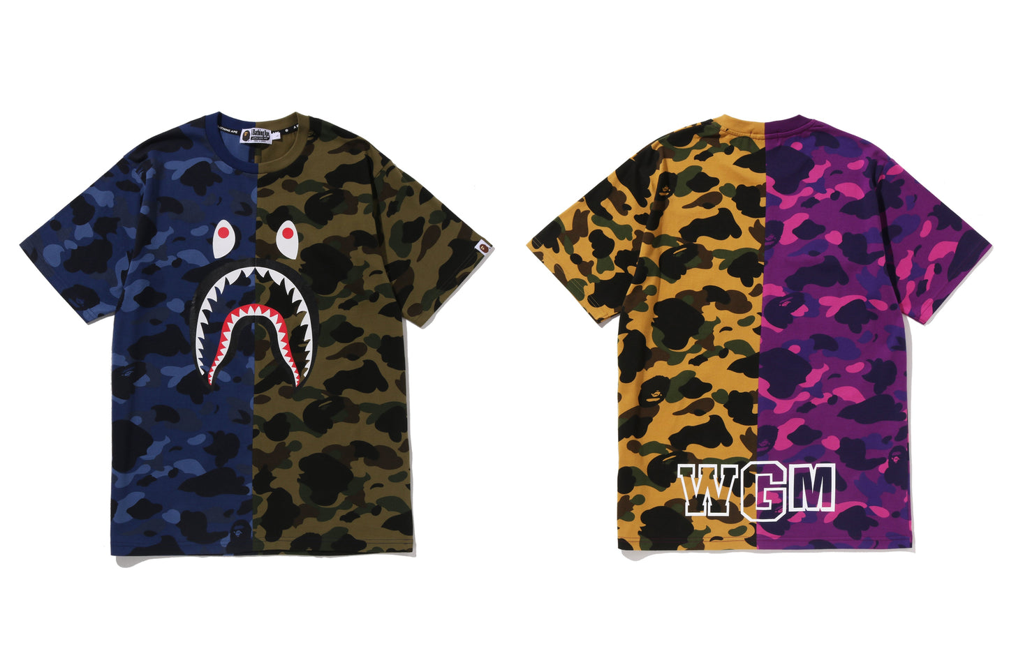 BAPE SPLIT CAMO SHARK TEE