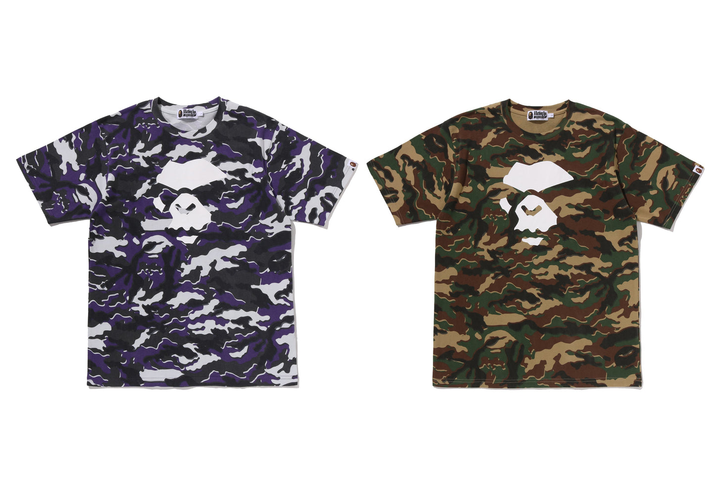 BAPE GLITCH WOODLAND CAMO APE FACE TEE