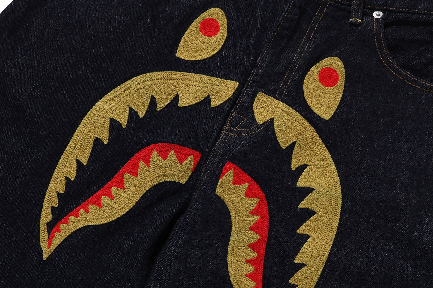 BAPE SHARK DENIM SHORTS
