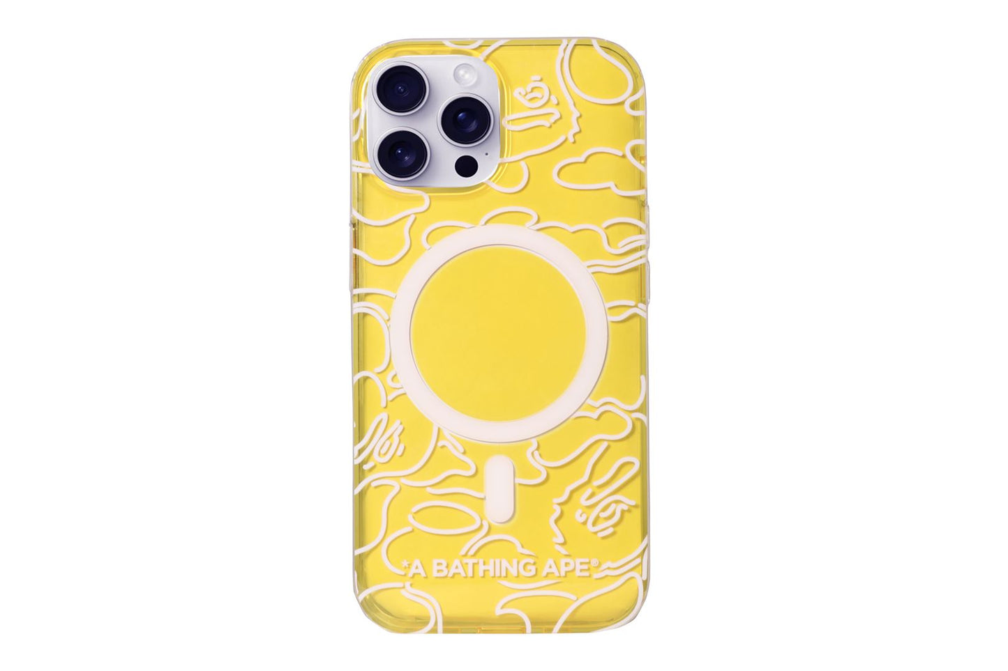 BAPE NEON CAMO IPHONE 15 CLEAR CASE