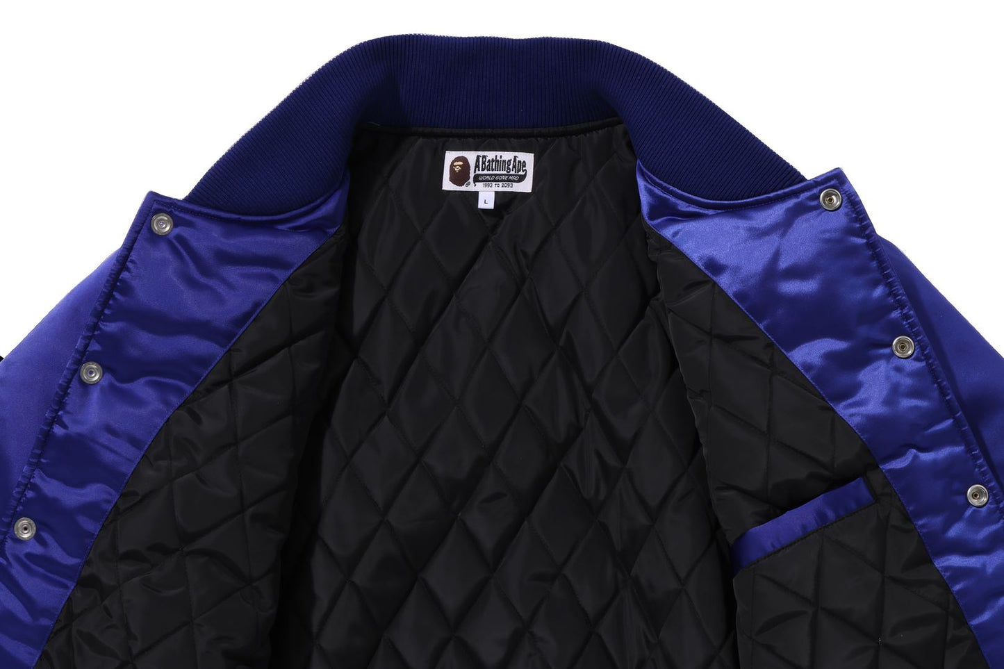 BAPE GO APE POINTER COLLEGE NYLON VARSITY JACKET