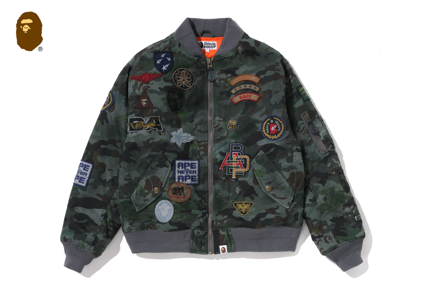 BAPE HYBRID CAMO MULTI BADGE PADDED MA-1