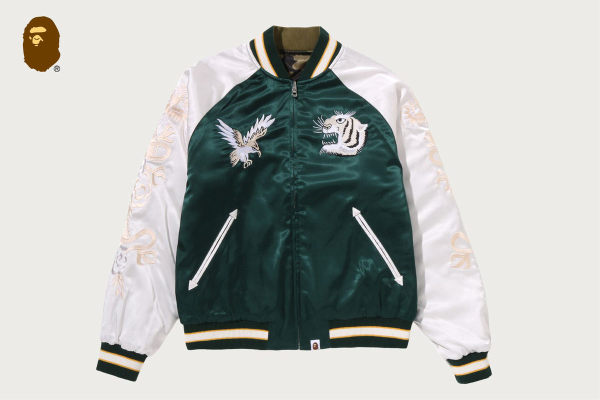BAPE 1ST CAMO 雙面可穿的 STA 鋪棉紀念夾克