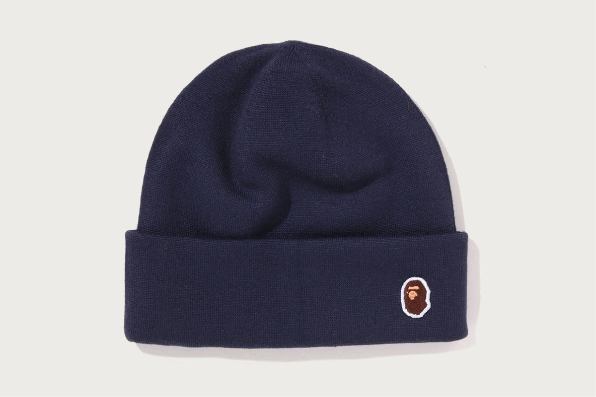 BAPE APE HEAD 一點刺繡針織帽