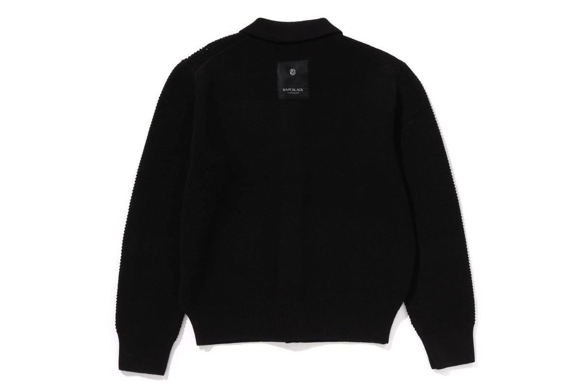 BAPE BLACK CROCHET CARDIGAN