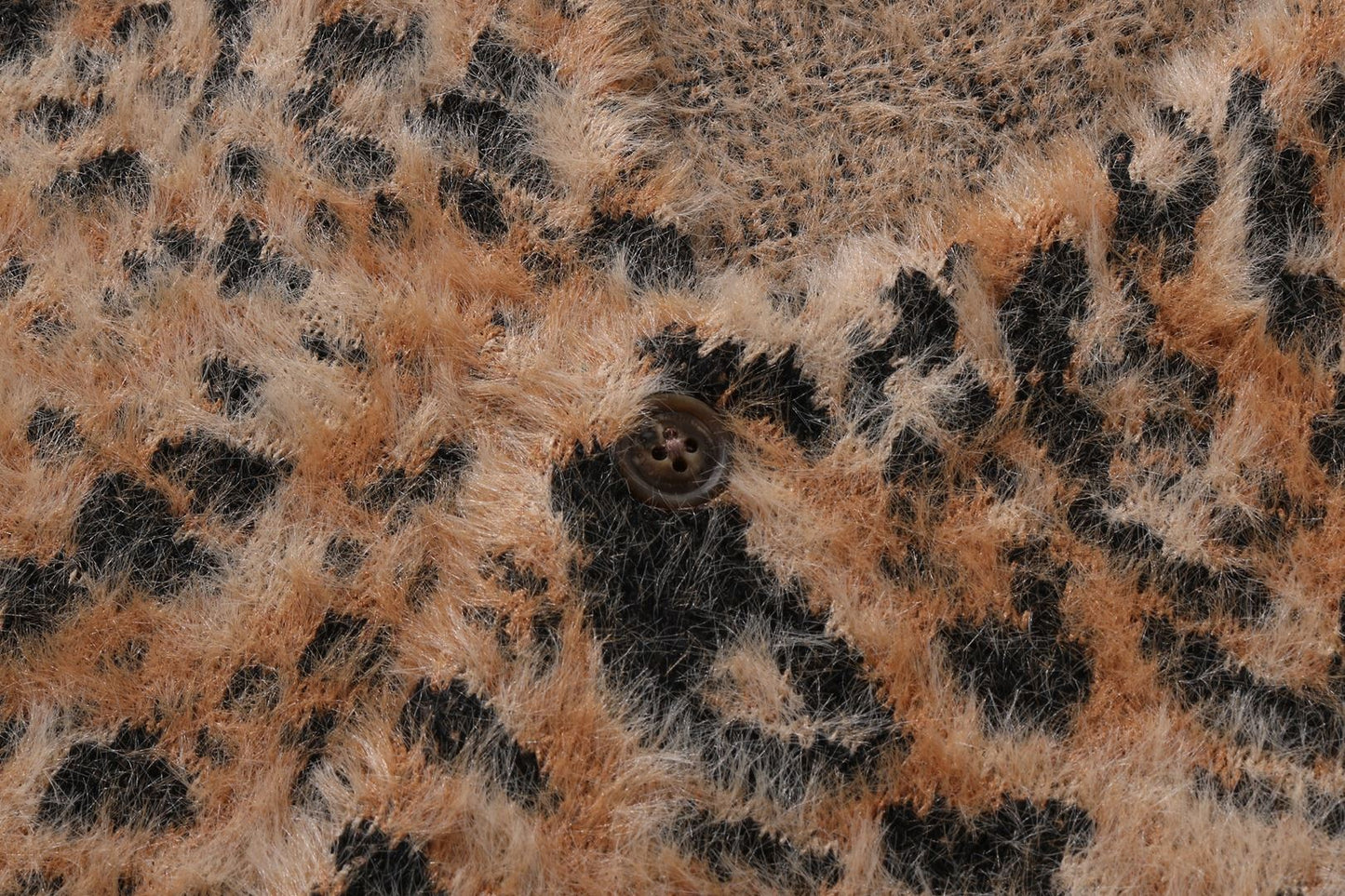 BAPE WILD LEOPARD PATTERN SHAGGY KNIT CARDIGAN