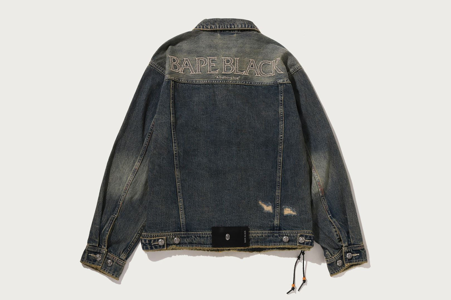 BAPE BAPE BLACK HEAVY WASHED DENIM JACKET
