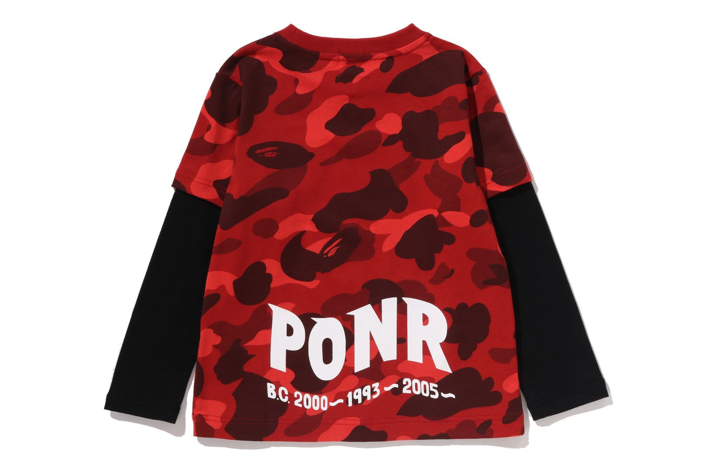 BAPE 彩色迷彩鯊魚層次長袖T恤