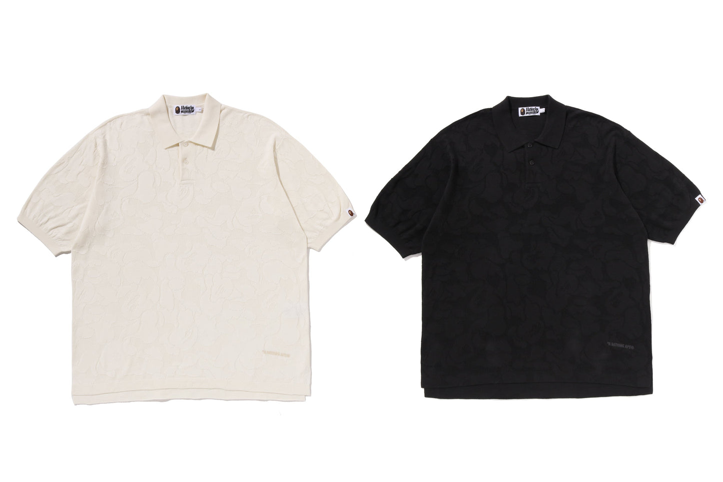 BAPE SOLID CAMO JACQUARD RELAXED FIT POLO SHIRT