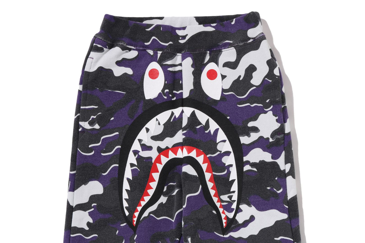 BAPE GLITCH WOODLAND CAMO SHARK SWEAT PANTS