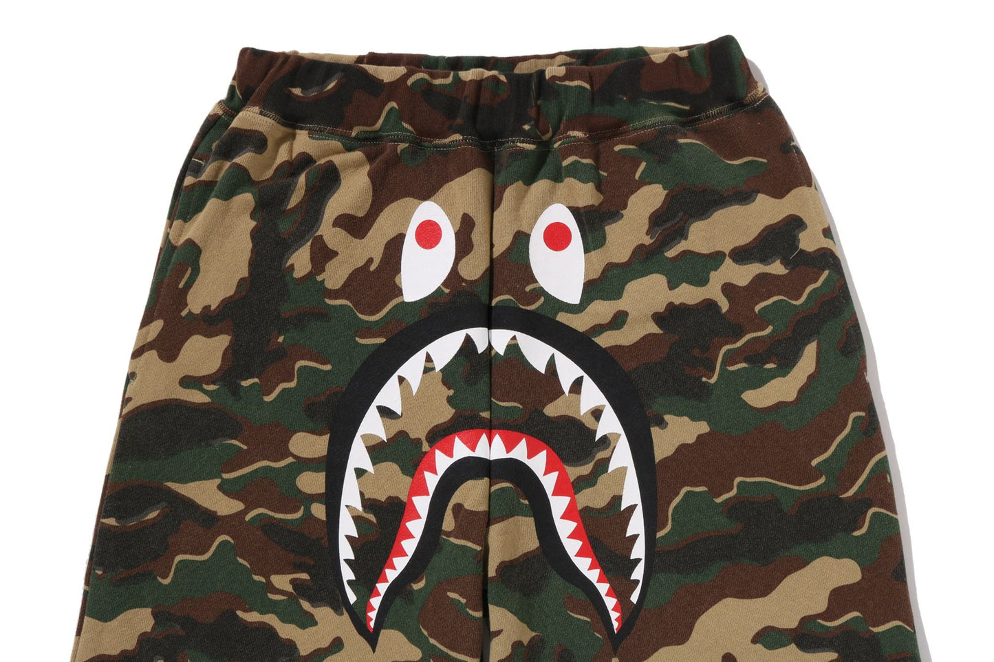 BAPE GLITCH WOODLAND CAMO SHARK 運動褲