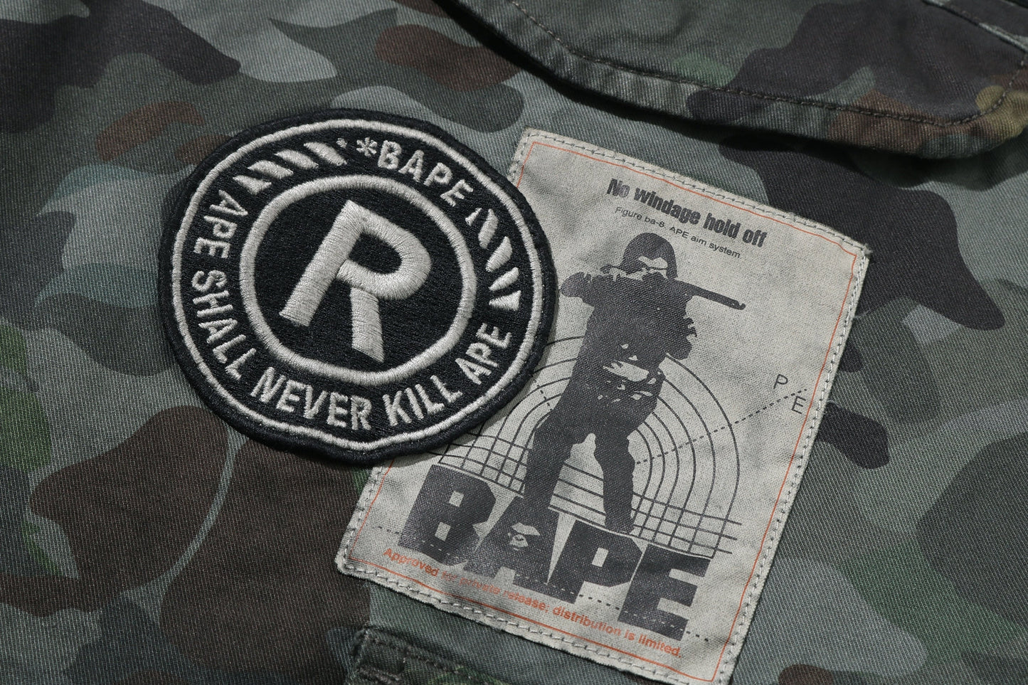 BAPE HYBRID CAMO MULTI BADGE CARGO PANTS
