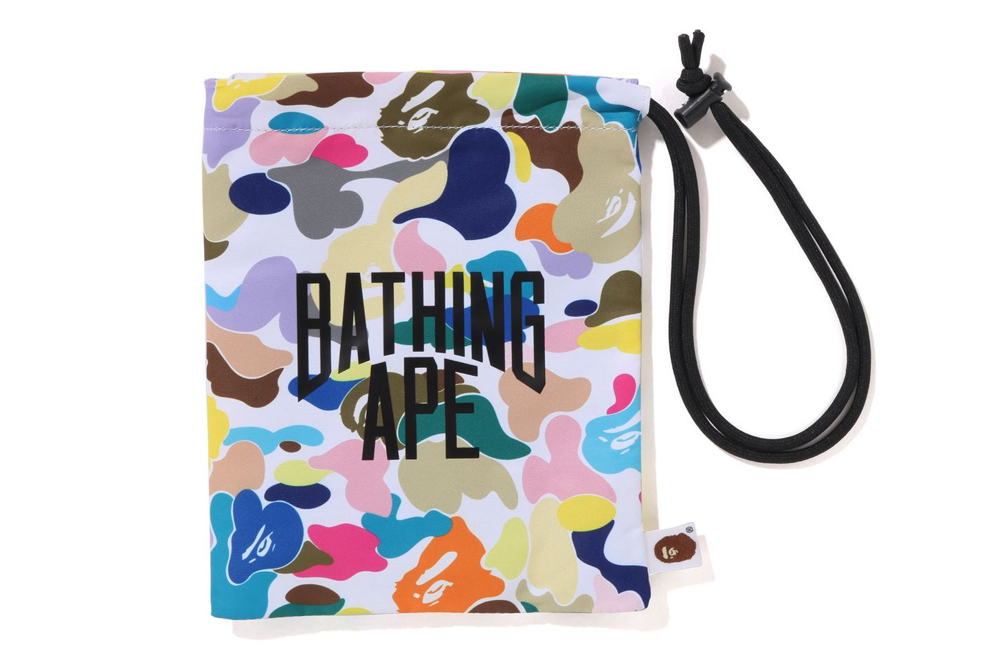BAPE MULTI CAMO NYC LOGO KINCHAKU BAG