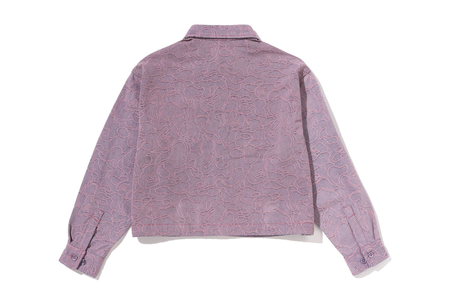 BAPE LINE CAMO DENIM HOODED CROPPED SHIRT