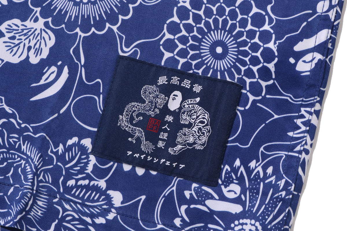 BAPE JAPANESE INDIGO ART CAMO 開襟短袖襯衫
