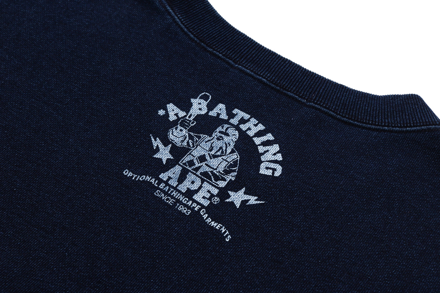 BAPE 大學藍色圓領運動衫