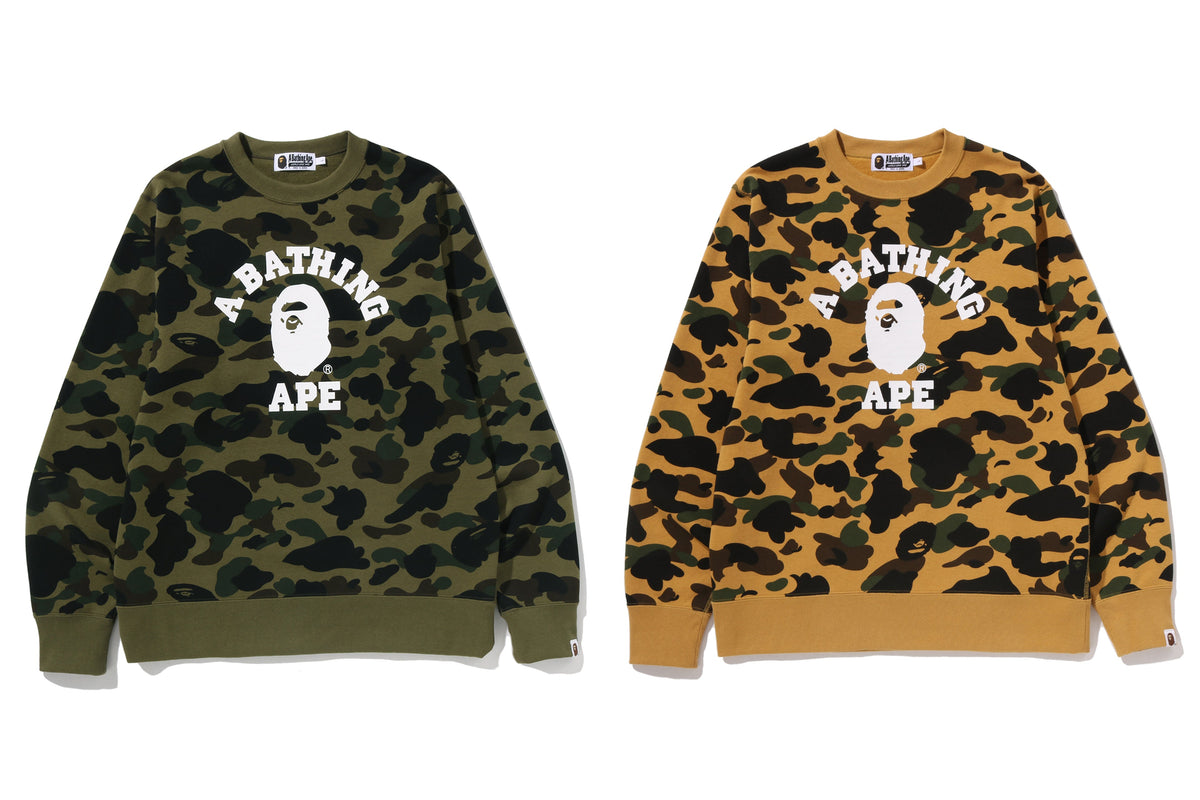 BAPE 1ST CAMO COLLEGE 圓領衛衣
