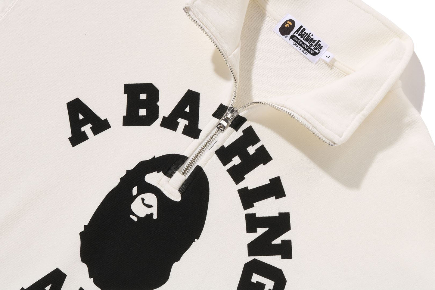 BAPE 大學半拉鍊寬鬆版圓領運動衫