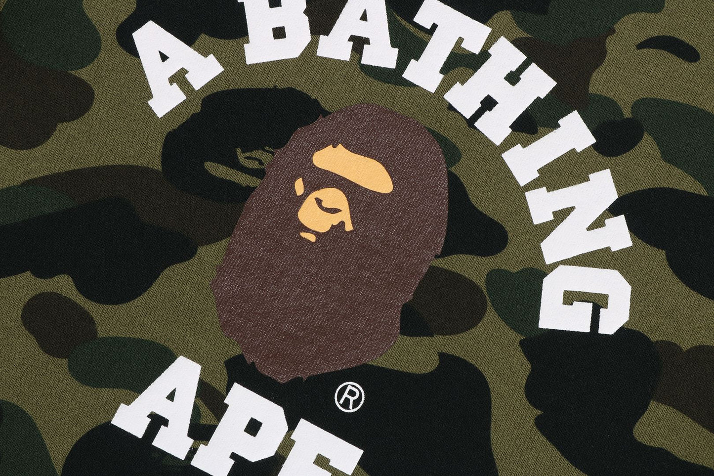 BAPE 1ST CAMO 大學風格圓領運動衫