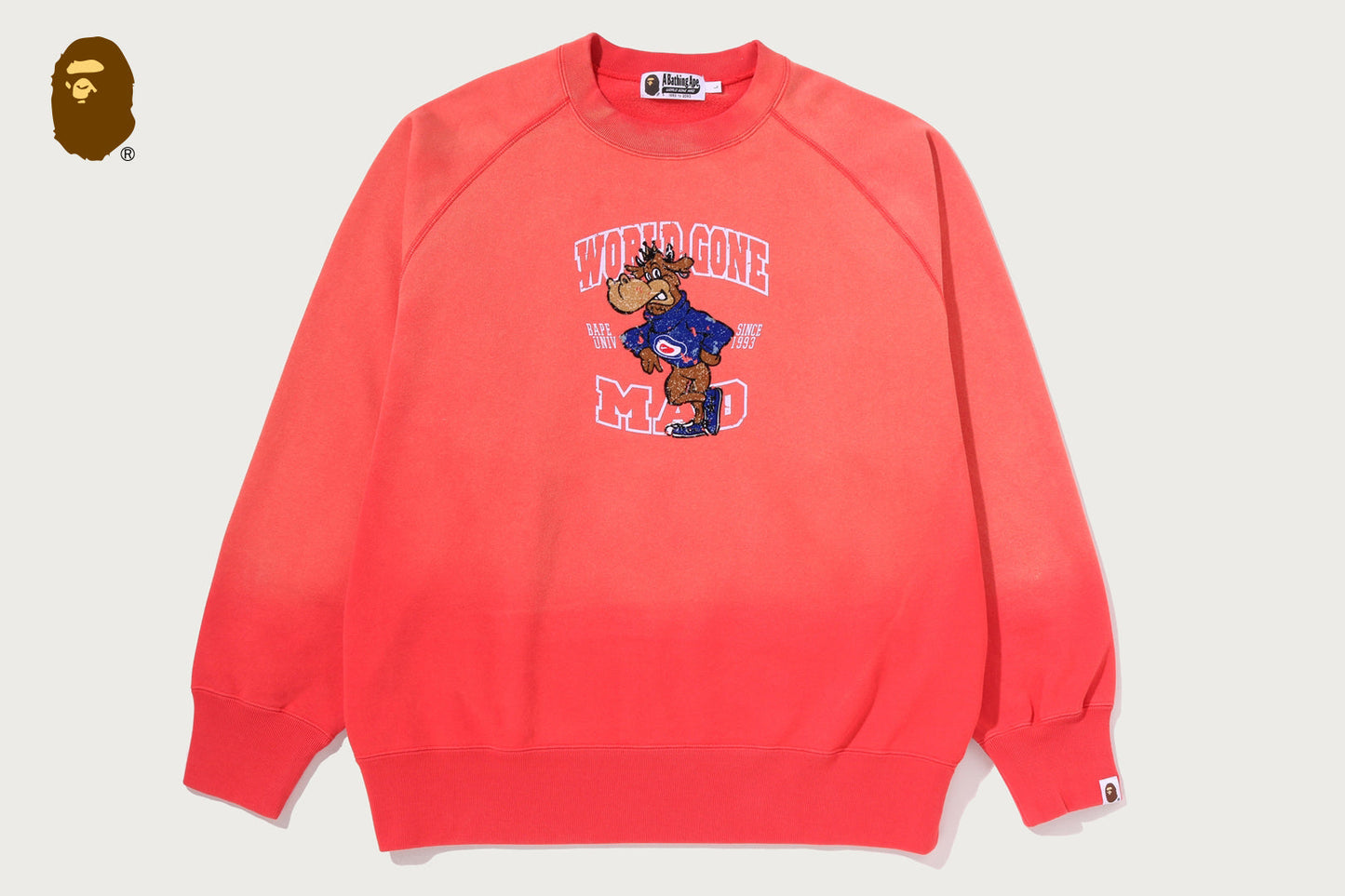 BAPE WGM BEAST COLLEGE 寬鬆版圓領運動衫