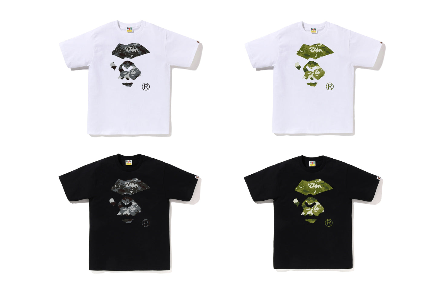 BAPE MULTI PIXEL CAMO MAD APE FACE TEE