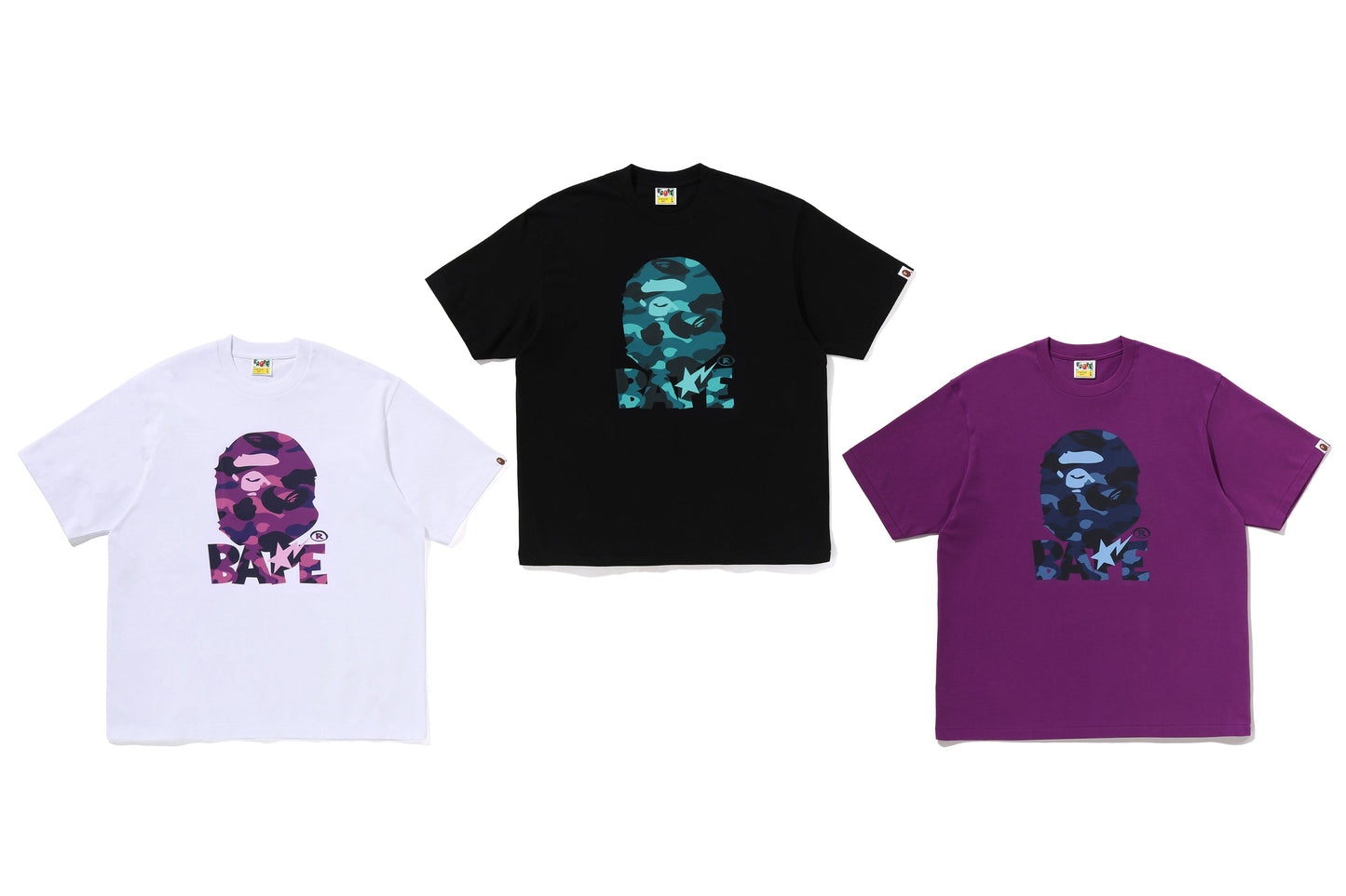 BAPE 彩色迷彩猿頭寬鬆版T恤