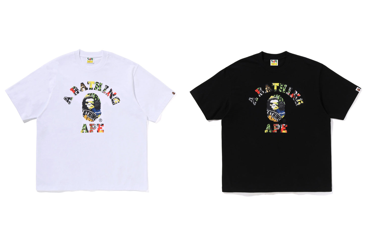 BAPE MULTI LOGO COLLEGE RELAXED FIT TEE