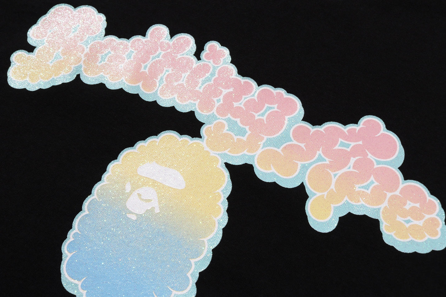 BAPE GLITTER CLOUDY LOGO TEE
