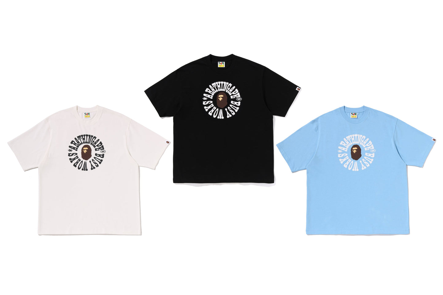 BAPE BUSY WORKS LOGO RELAXED FIT TEE