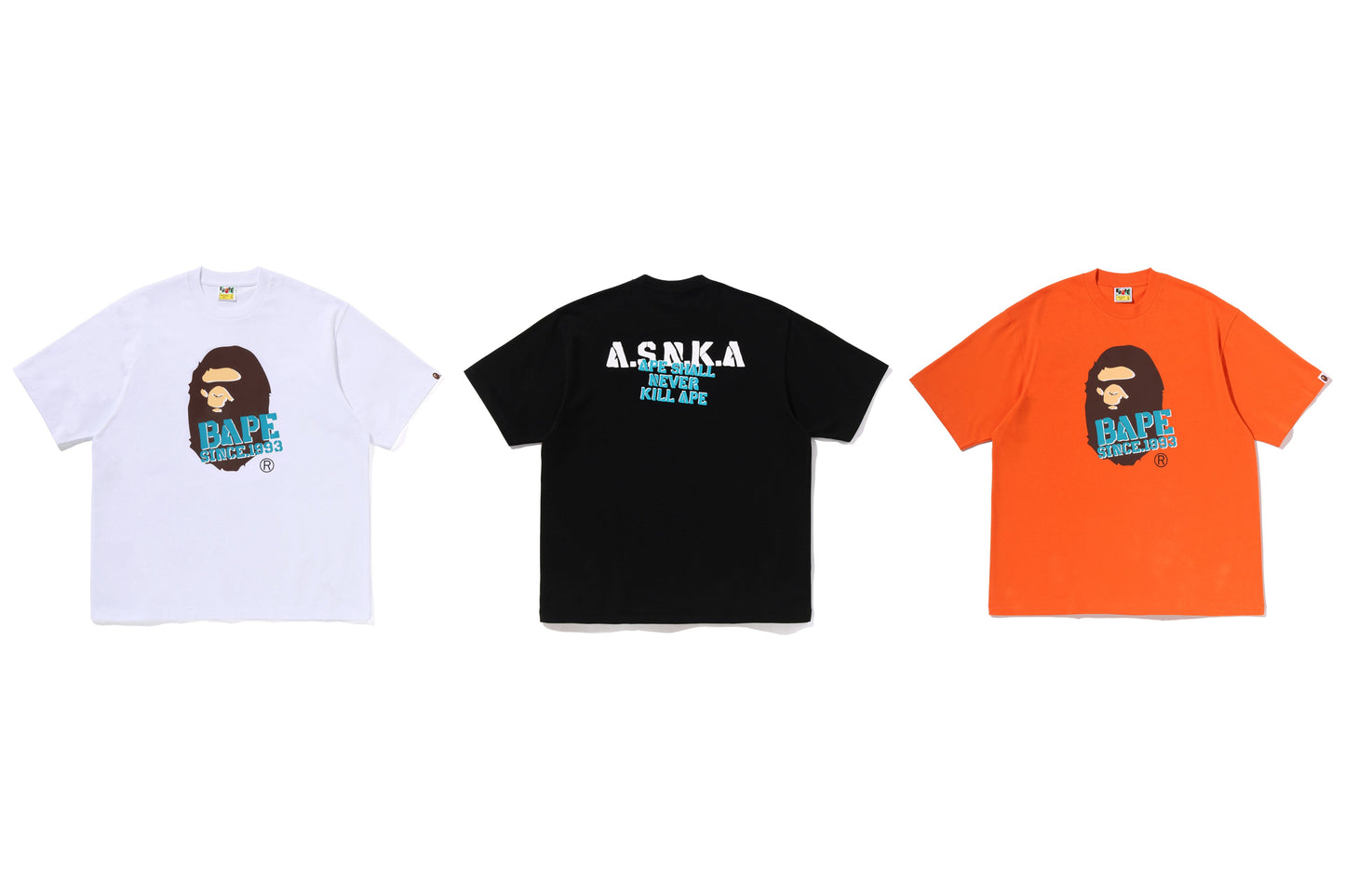 BAPE STENCIL FONT APE HEAD RELAXED FIT TEE