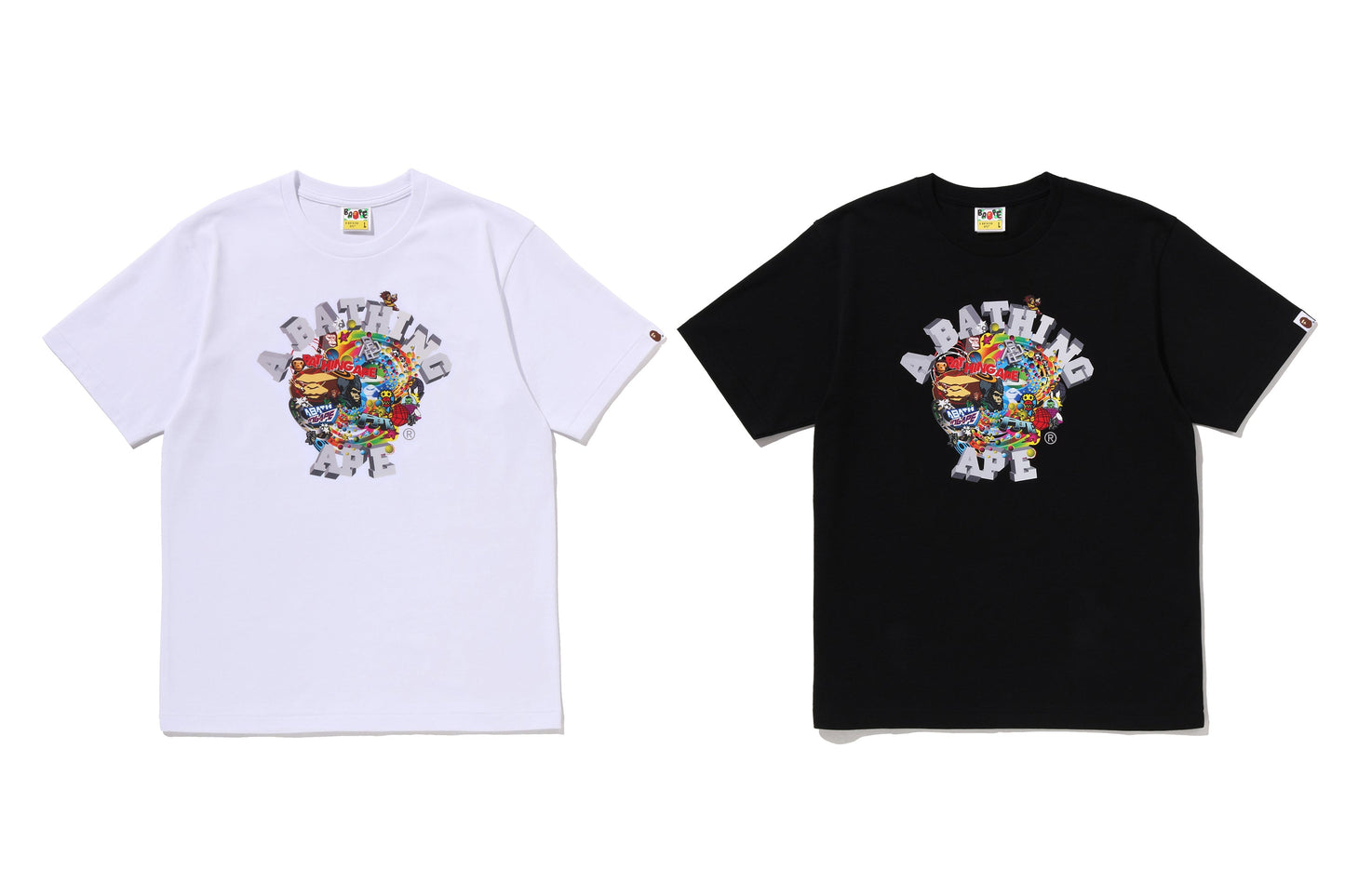 BAPE COLORFUL 3D GRAPHIC COLLEGE TEE