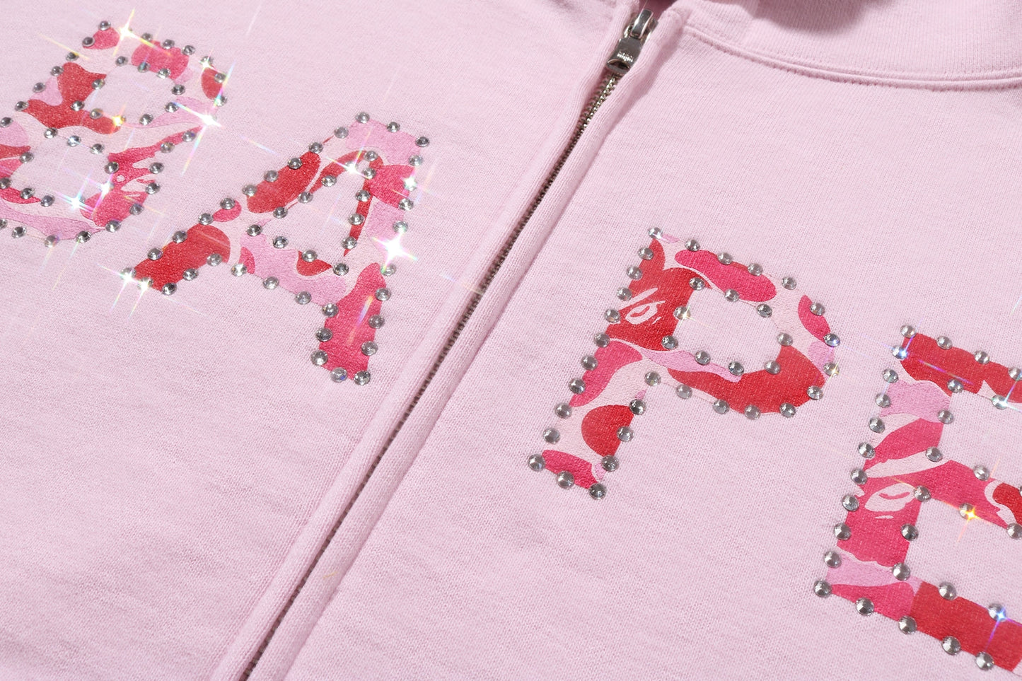 BAPE ABC CAMO CRYSTAL LOGO 寬版拉鍊連帽外套