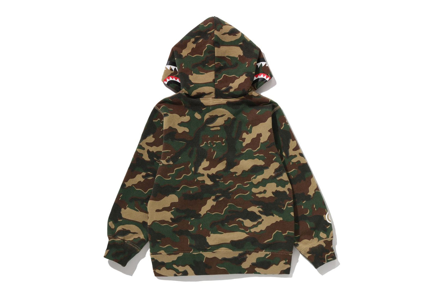 BAPE GLITCH WOODLAND CAMO SHARK ZIP HOODIE
