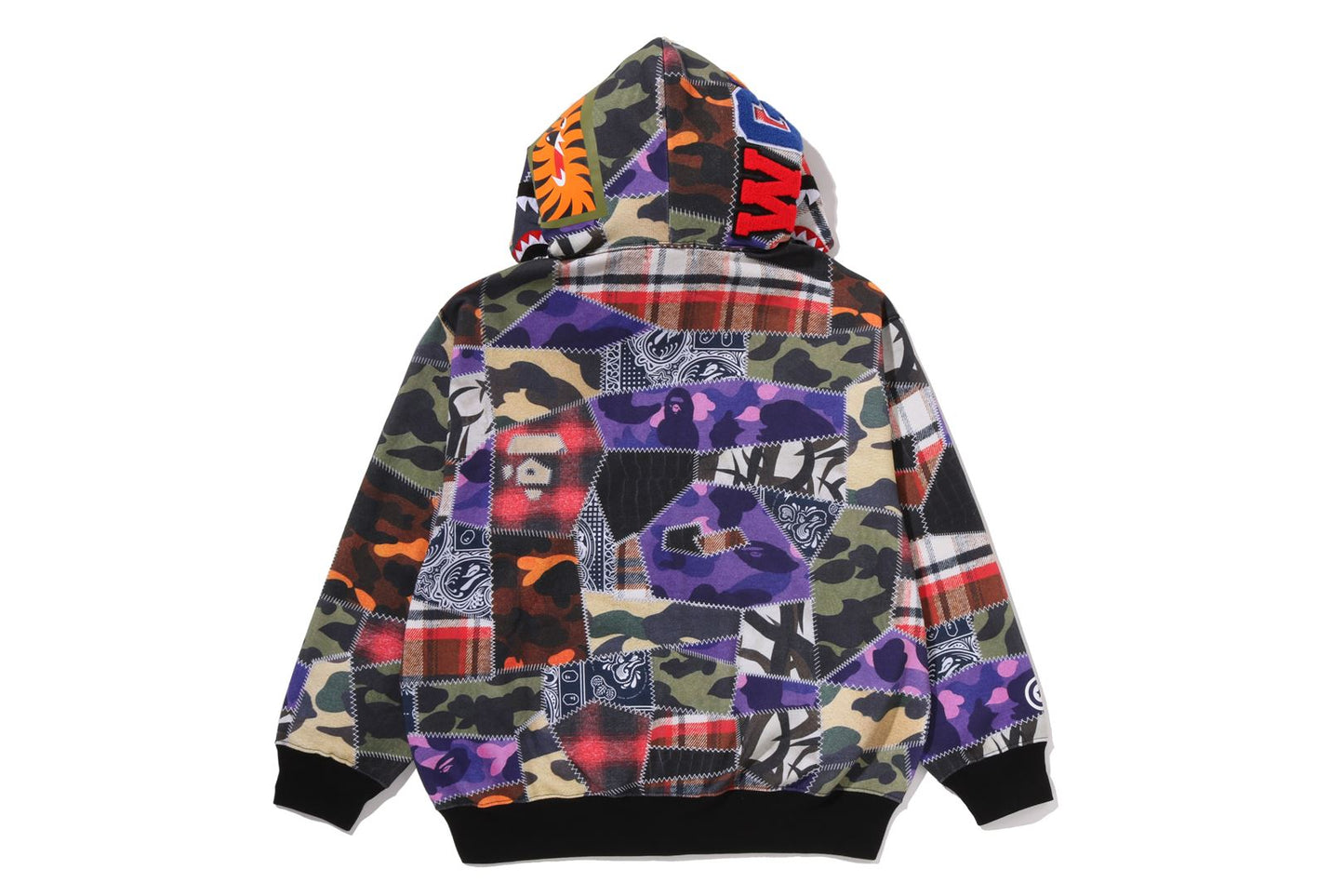 BAPE 瘋狂補丁鯊魚全拉鍊連帽外套