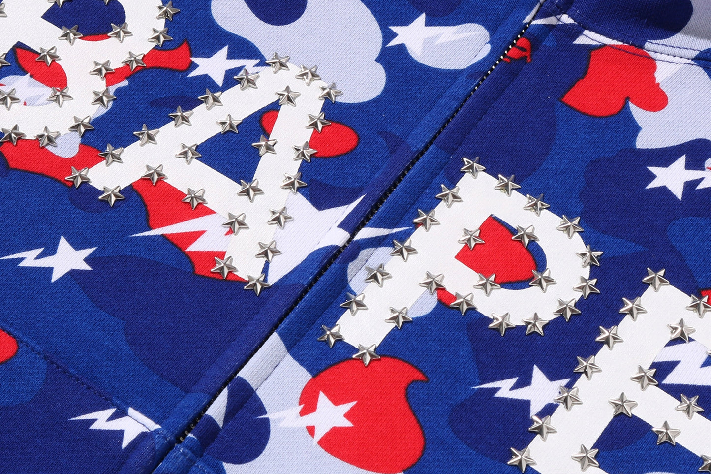 BAPE STA STRIKE CAMO LOGO CROPPED FULL ZIP HOODIE