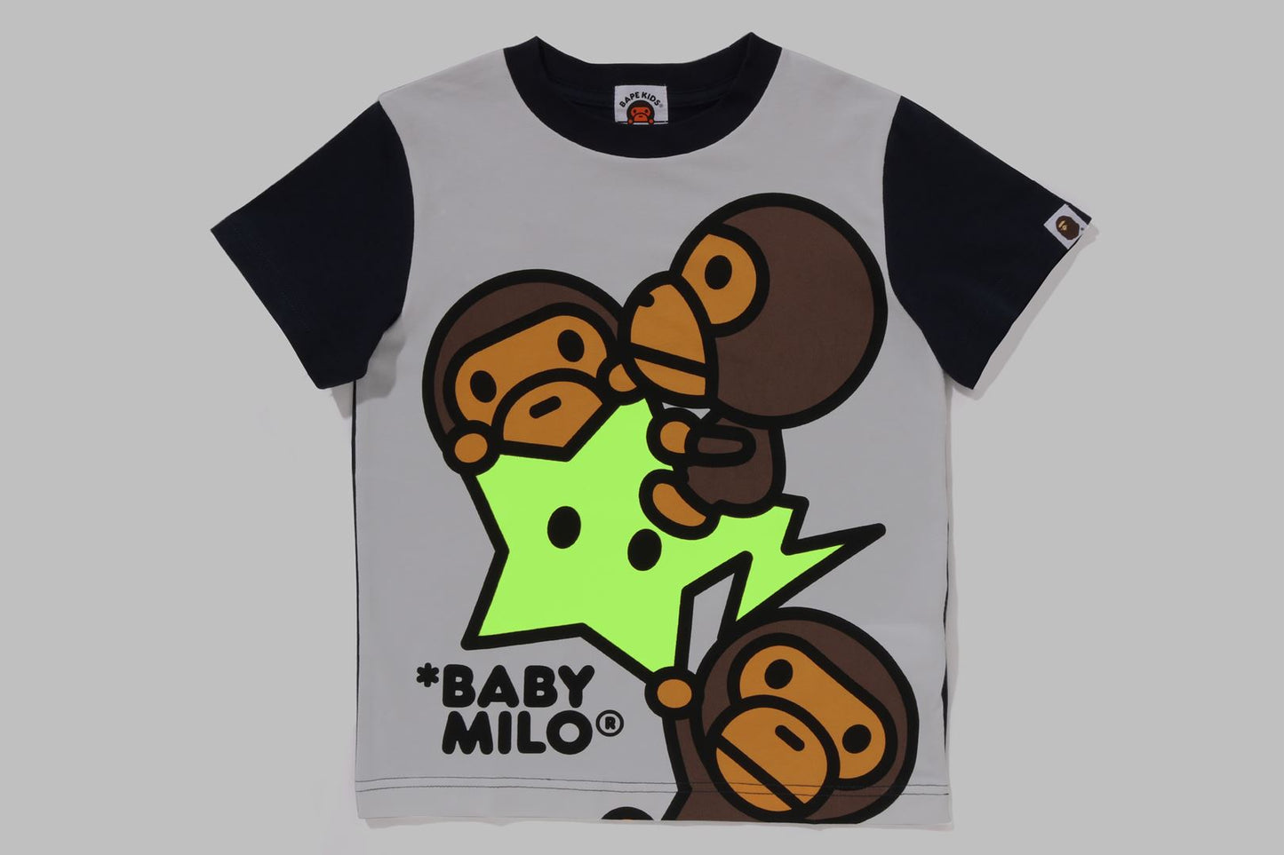 BAPE BABY MILO STA 夜光面板印刷T恤