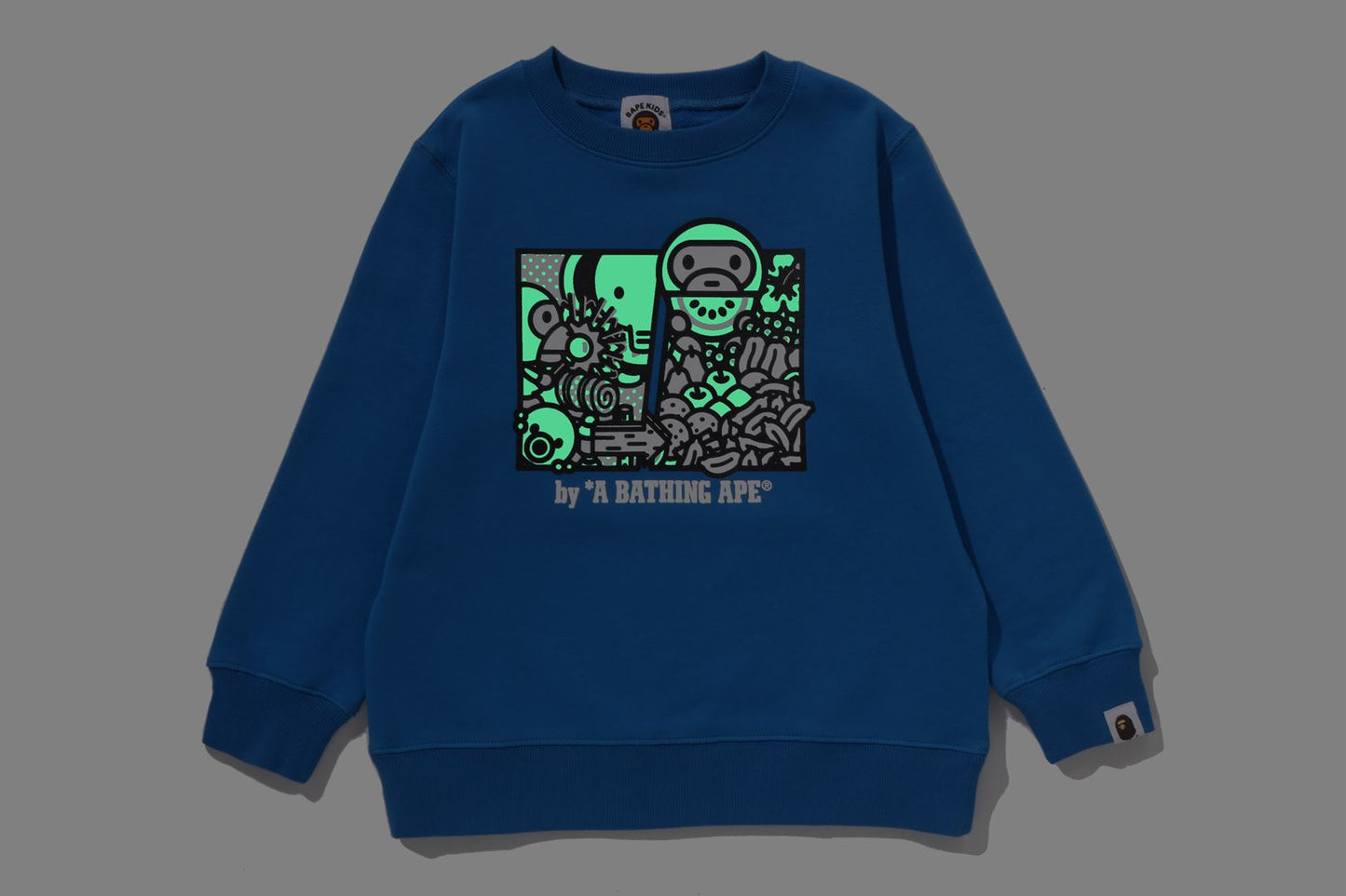 BAPE BABY MILO FRIENDS 夜光圓領運動衫