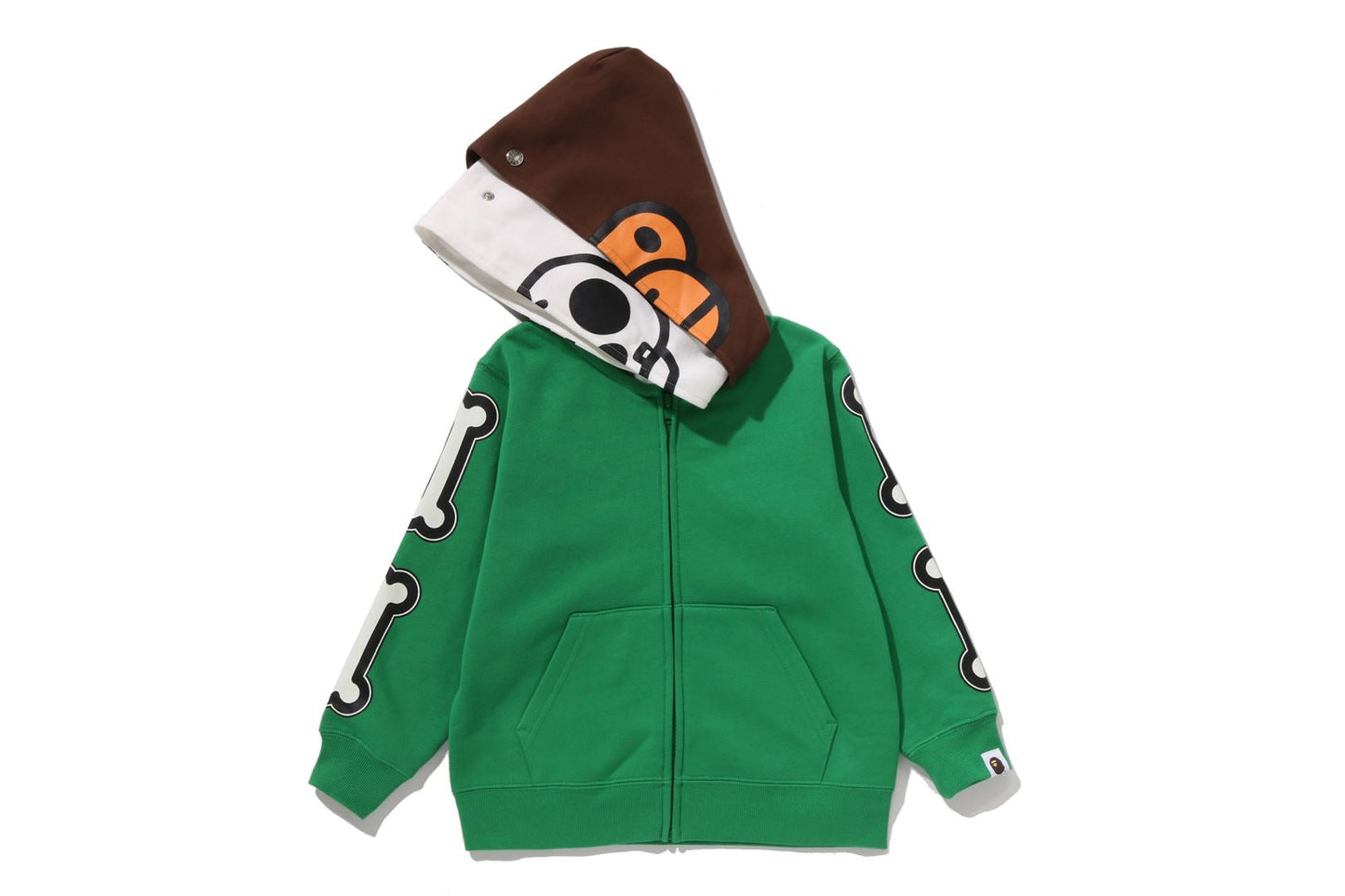 BAPE BABY MILO SKULL ZIP DOUBLE HOODIE