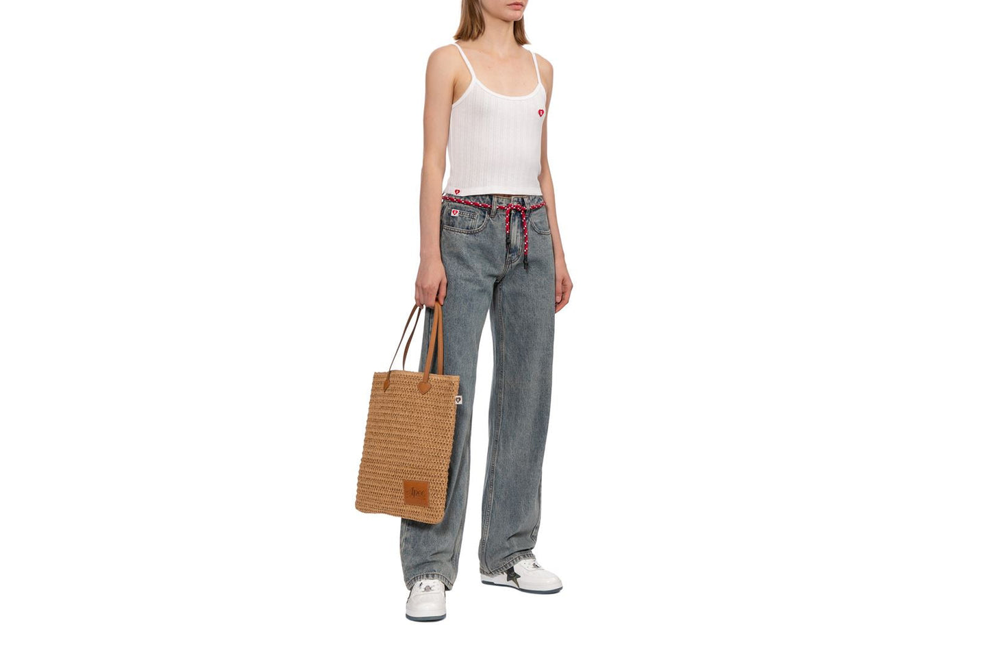 BAPE HEART BADGE WEAVING TOTE BAG