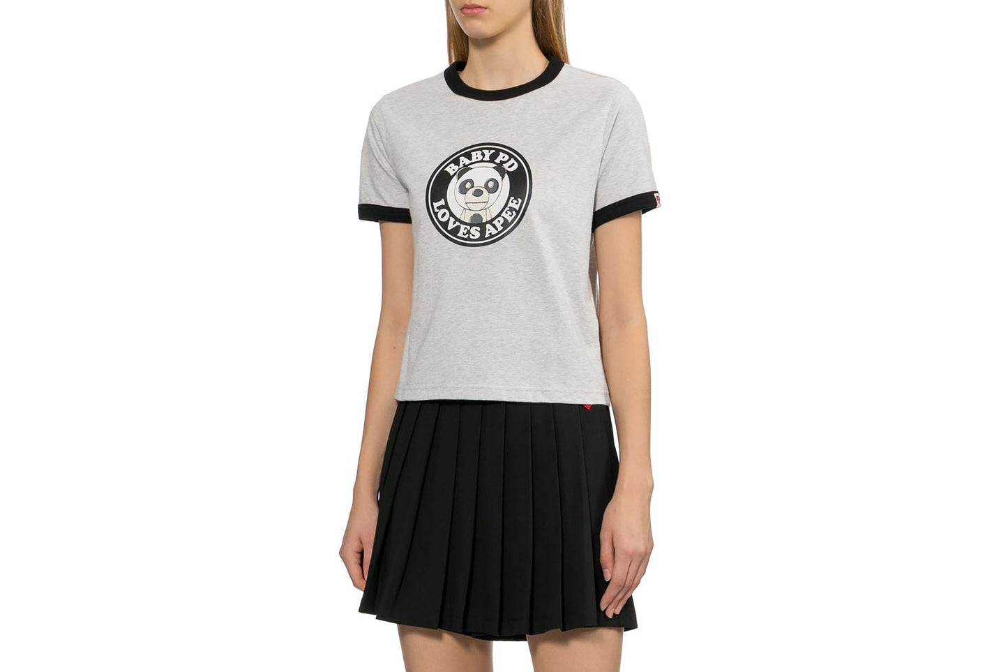 BAPE MILO PD PRINTED RINGER CROP TEE