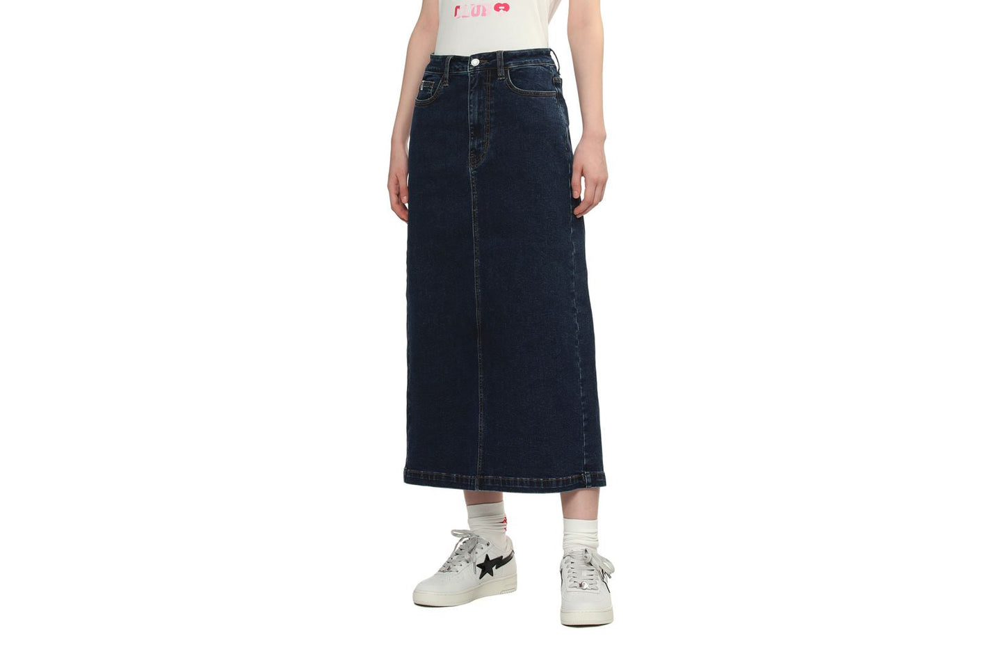 BAPE EMBOSSED UNWASHED DENIM MAXI SKIRT #1