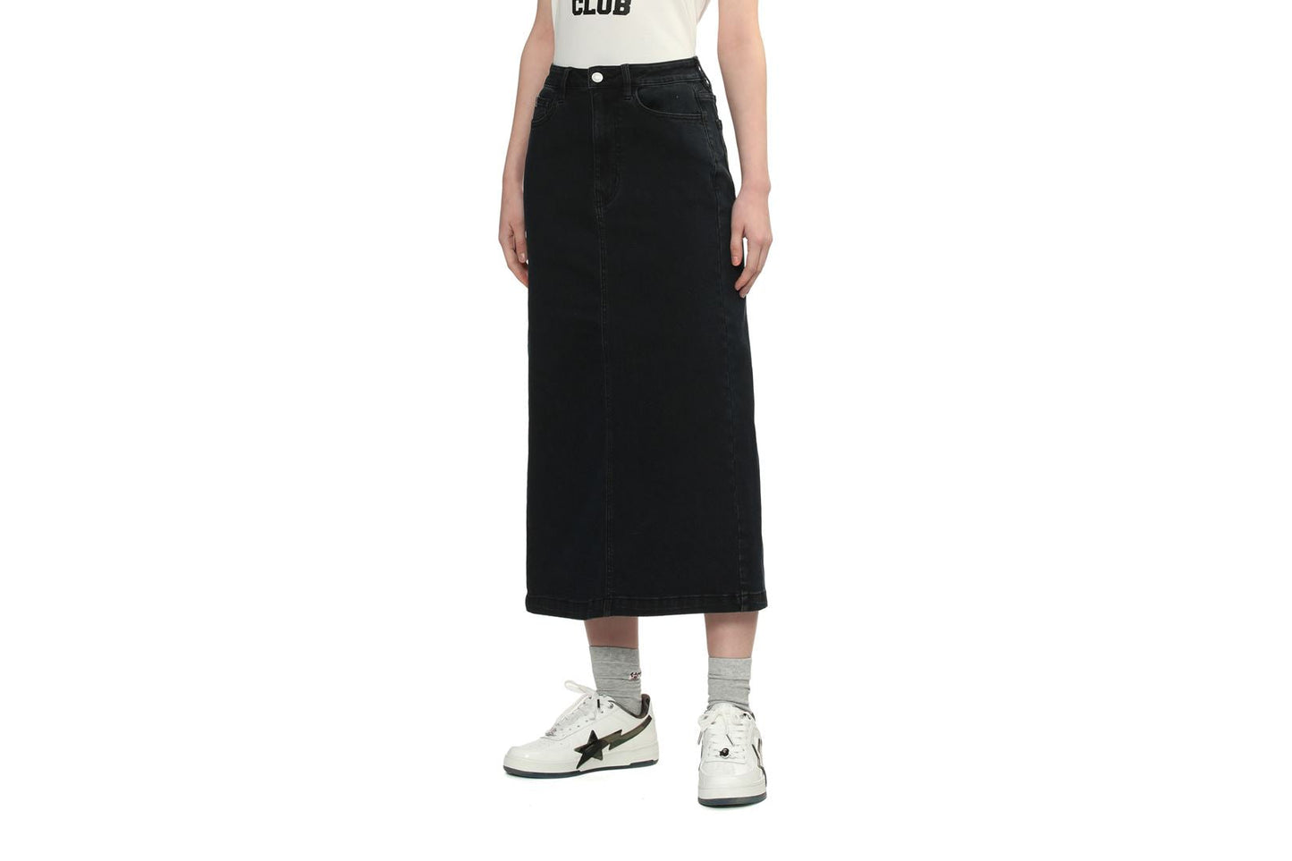 BAPE EMBOSSED UNWASHED DENIM MAXI SKIRT #2