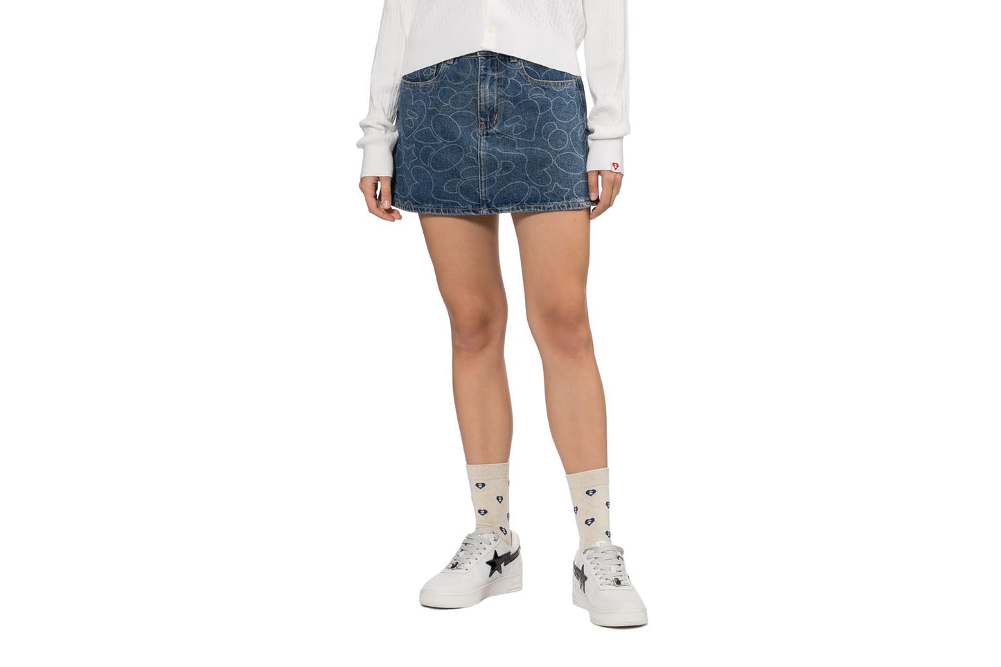 BAPE CAMO WASHED DENIM SKIRT