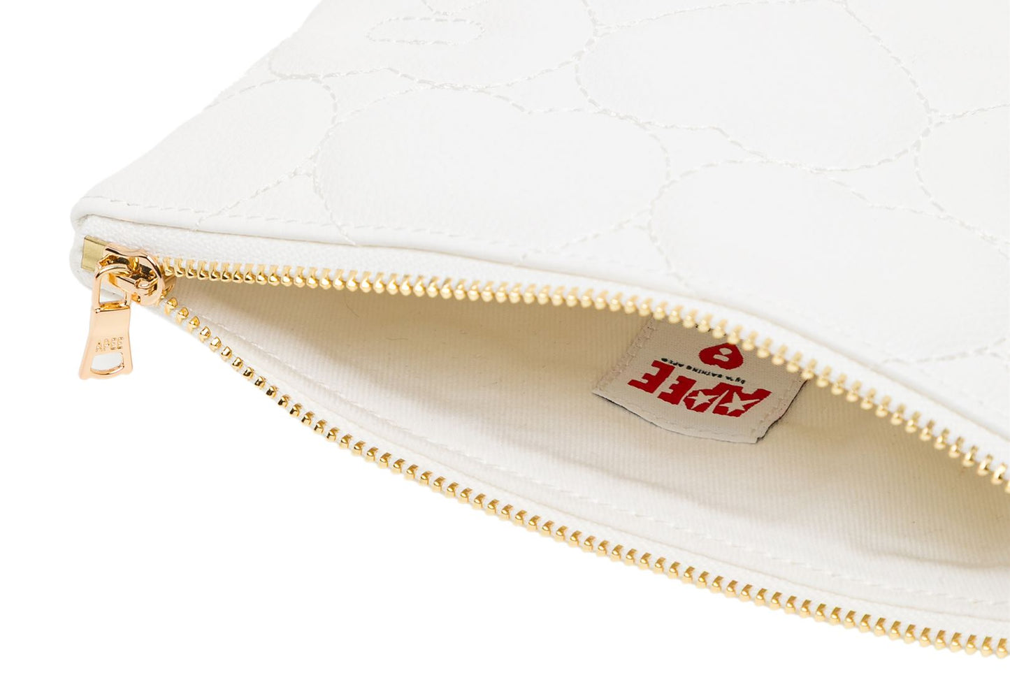 BAPE QUILTED HEART MONOGRAM SMALL WALLET