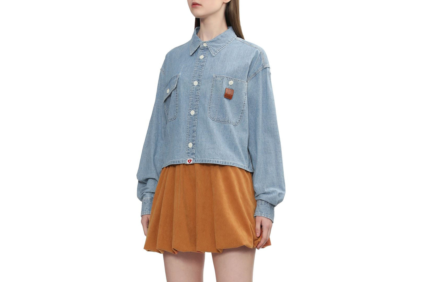 BAPE WASHED DENIM CROP SHIRT