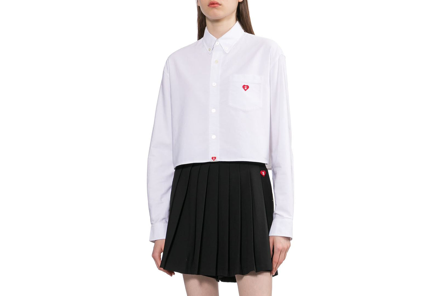 BAPE EMBRO BADGE OXFORD CROPPED SHIRT