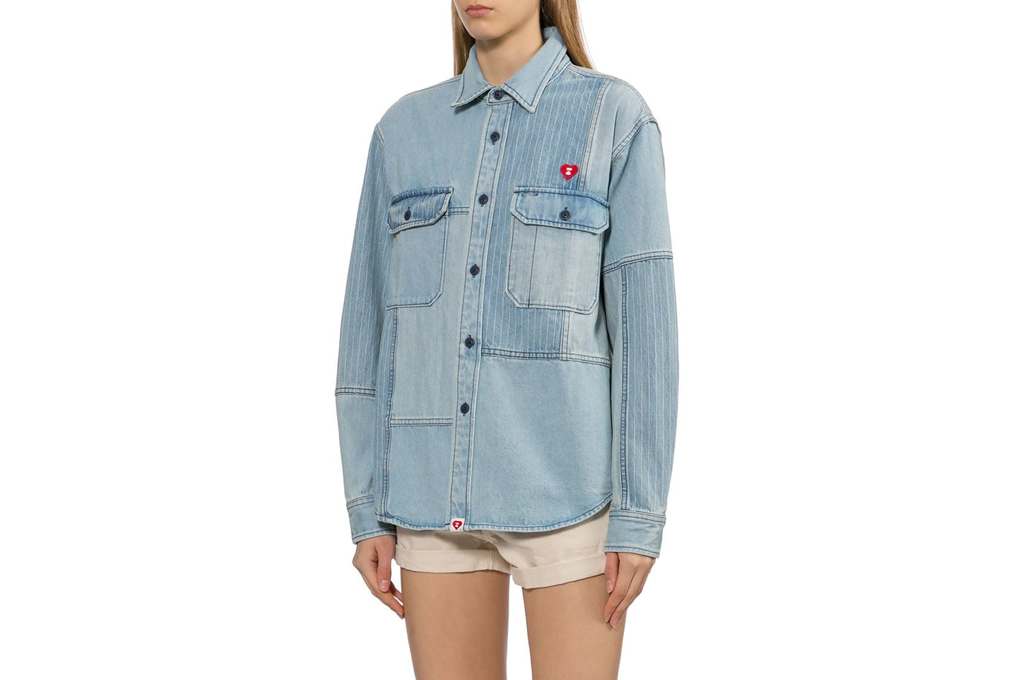 BAPE DENIM PATCHWORK WORK SHIRT