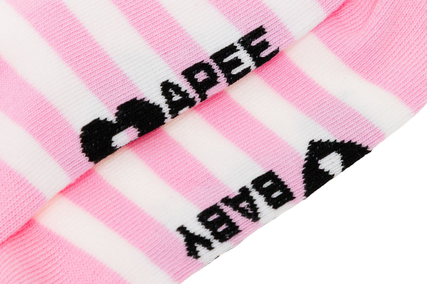 BAPE 心形刺繡徽章條紋襪 #2