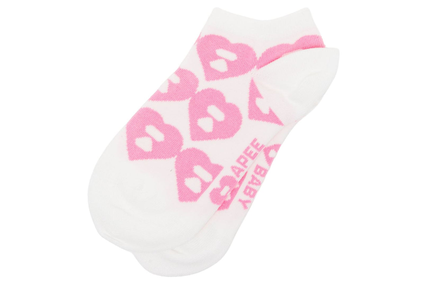 BAPE BIG HEART MONOGRAM INTARSIA ANKLE SOCKS